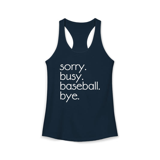 Women's Baseball Busy Bye Racerback Tank Top