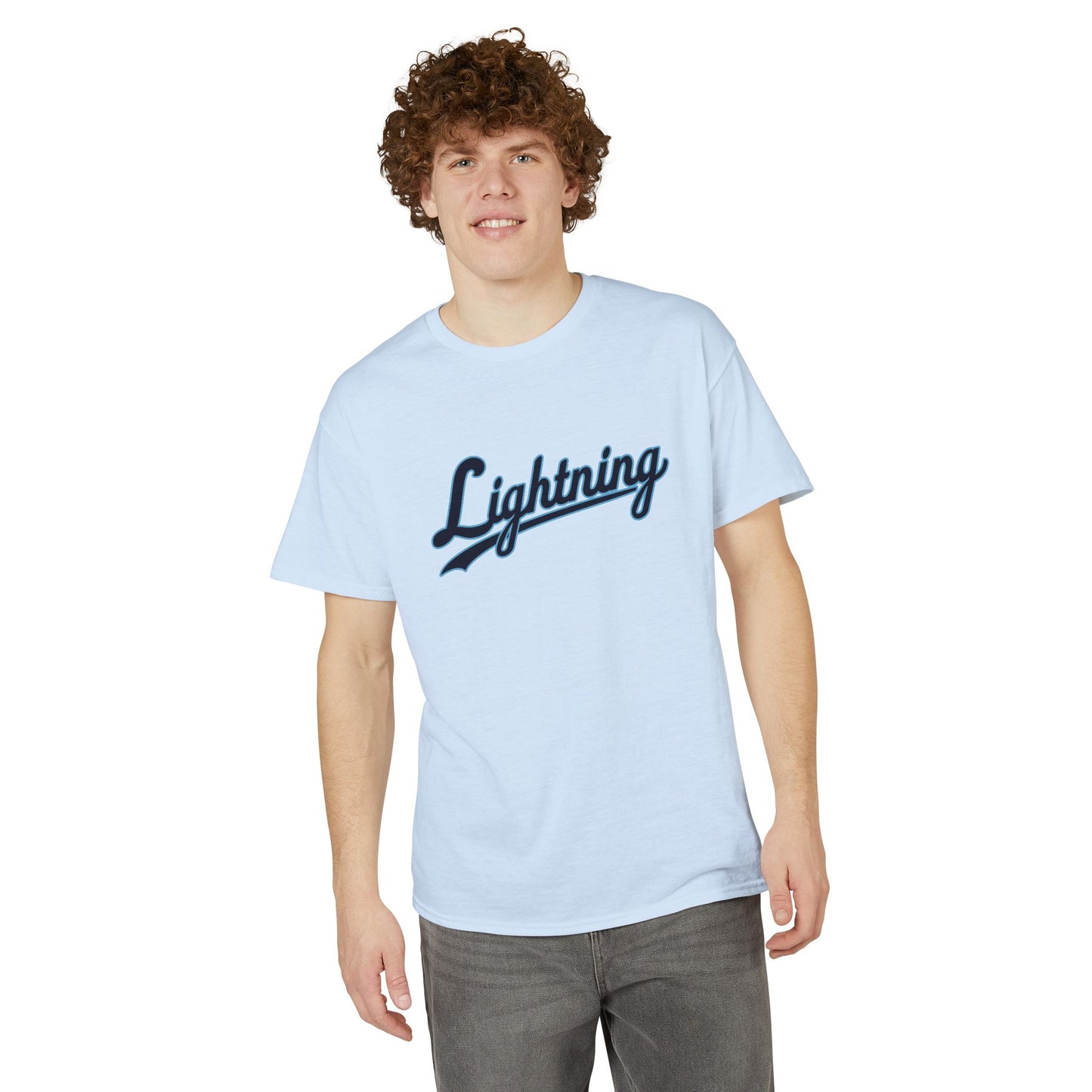 Men's Lightning Cursive Name & Number T-Shirt
