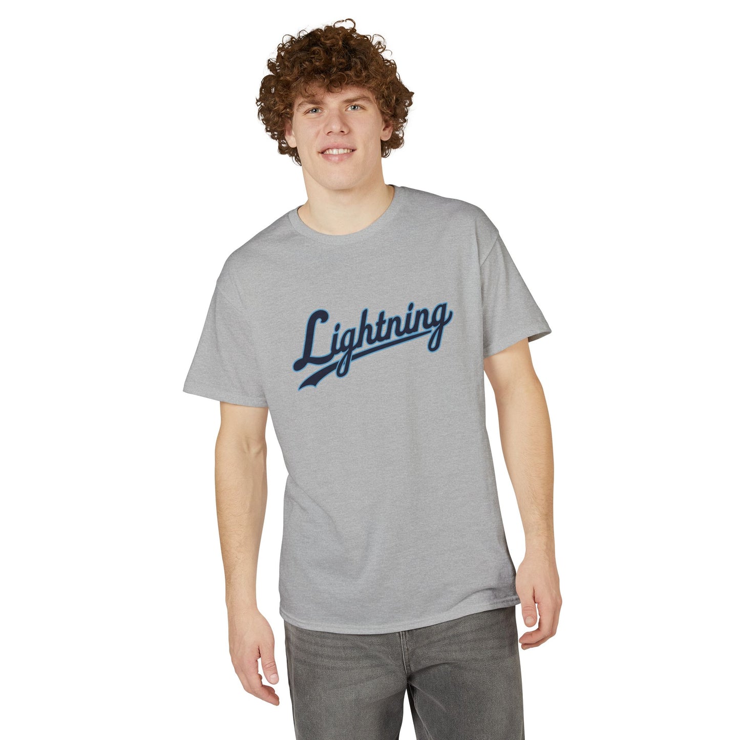 Men's Lightning Cursive Name & Number T-Shirt