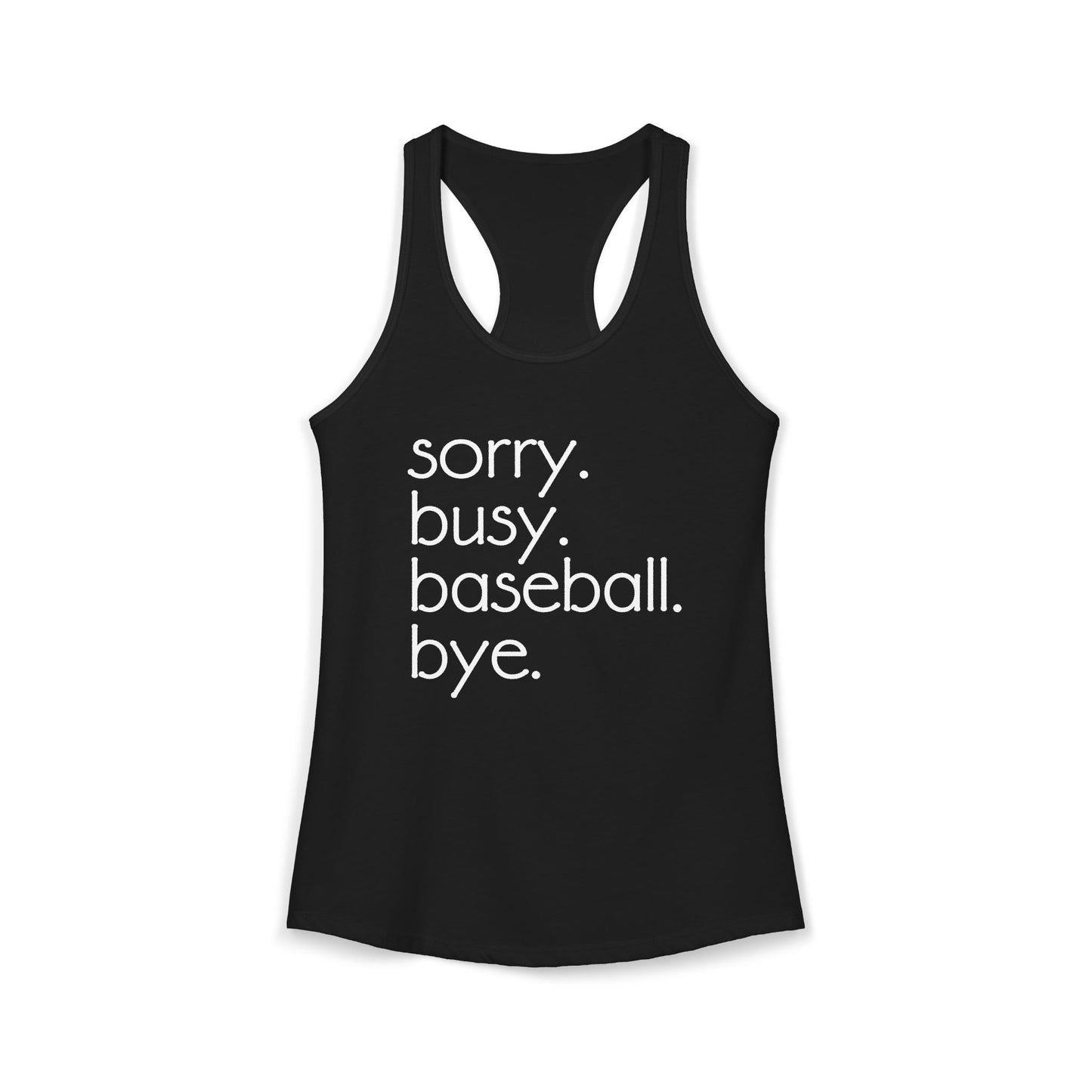 Women's Baseball Busy Bye Racerback Tank Top