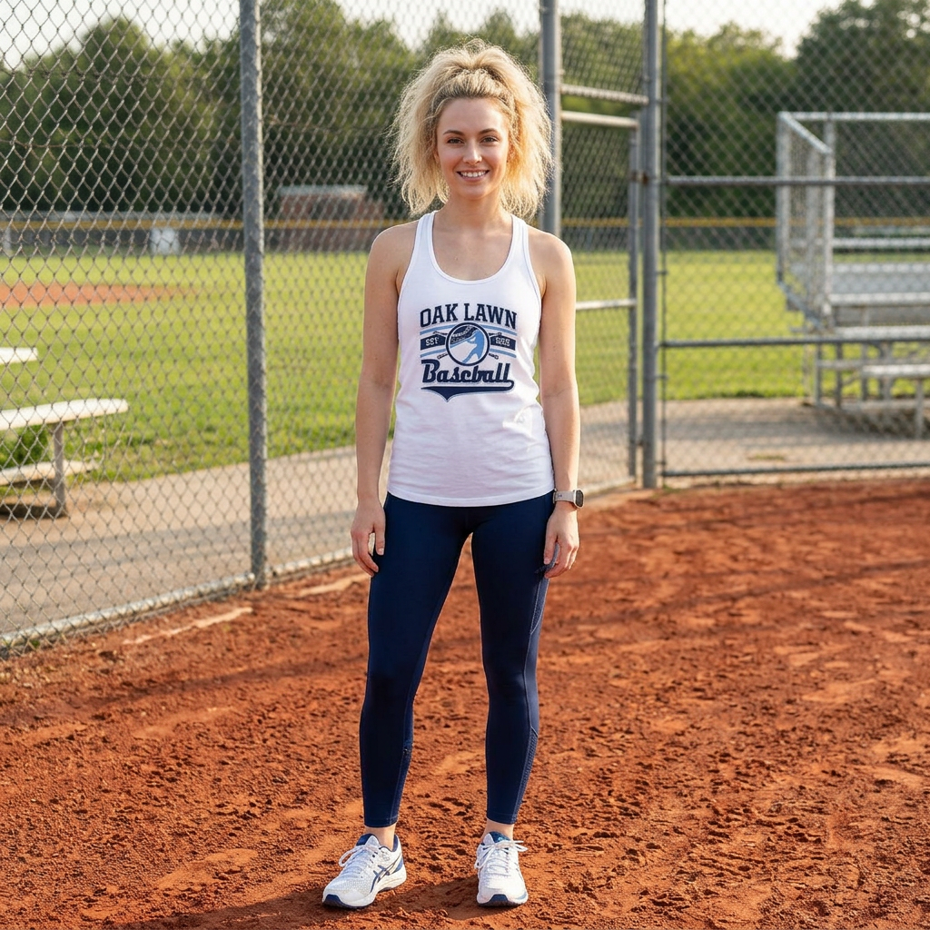 Women's Baseball Oak Lawn Est 1956 Racerback Tank Top