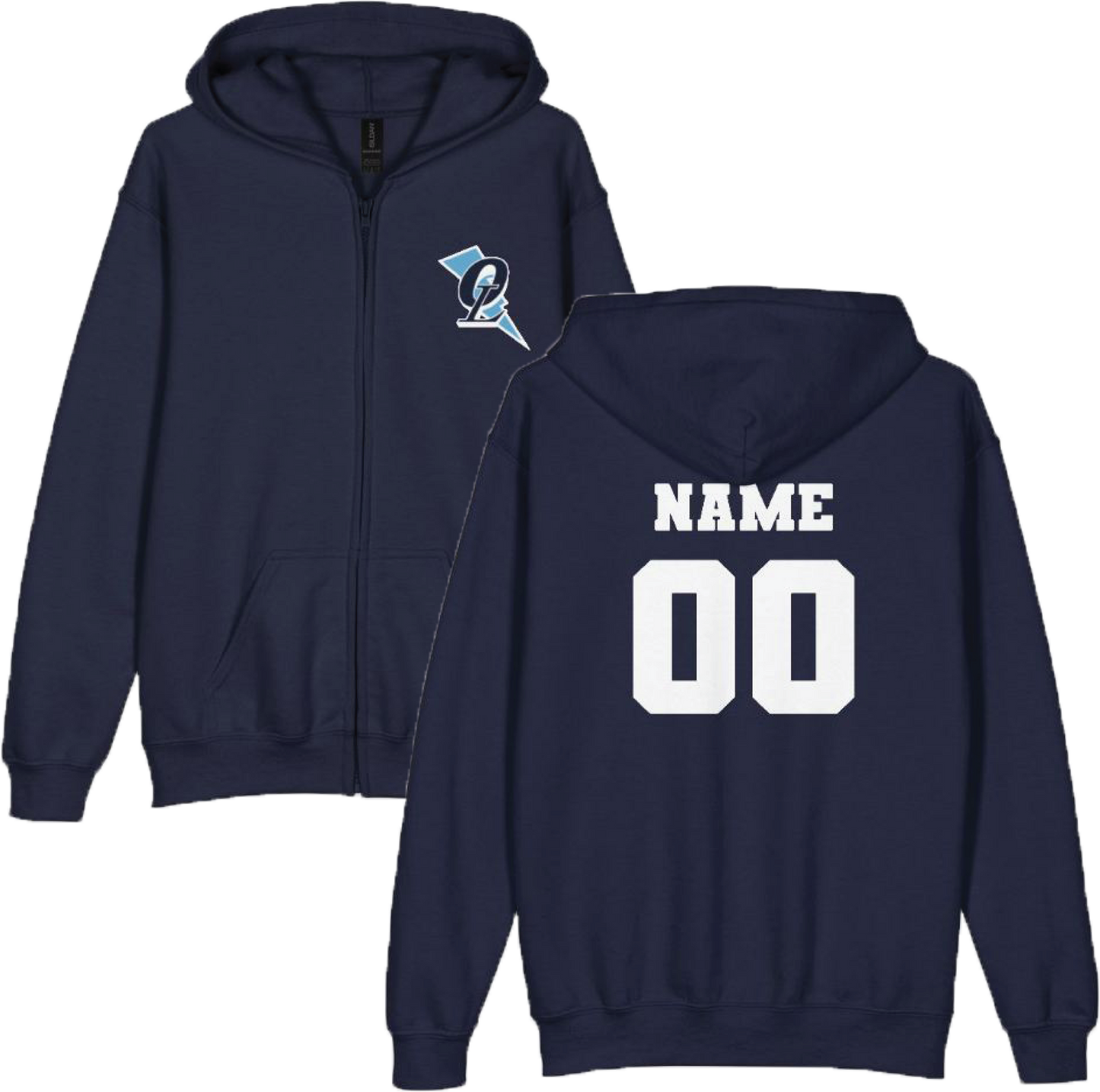 Kid's Lightning Name & Number Full-Zip Hoodie