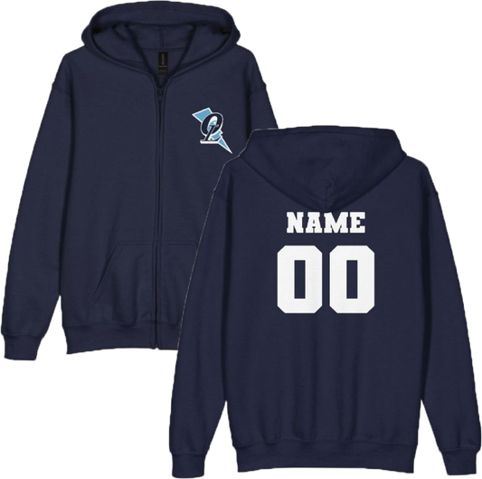 Kid's Lightning Name & Number Full-Zip Hoodie