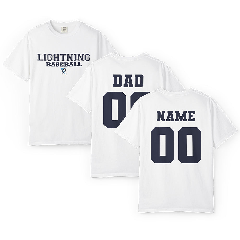 Men's Lightning Baseball Stacked Name & Number T-Shirt