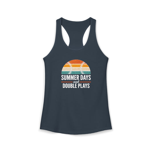 Women's Baseball Double Plays Racerback Tank Top