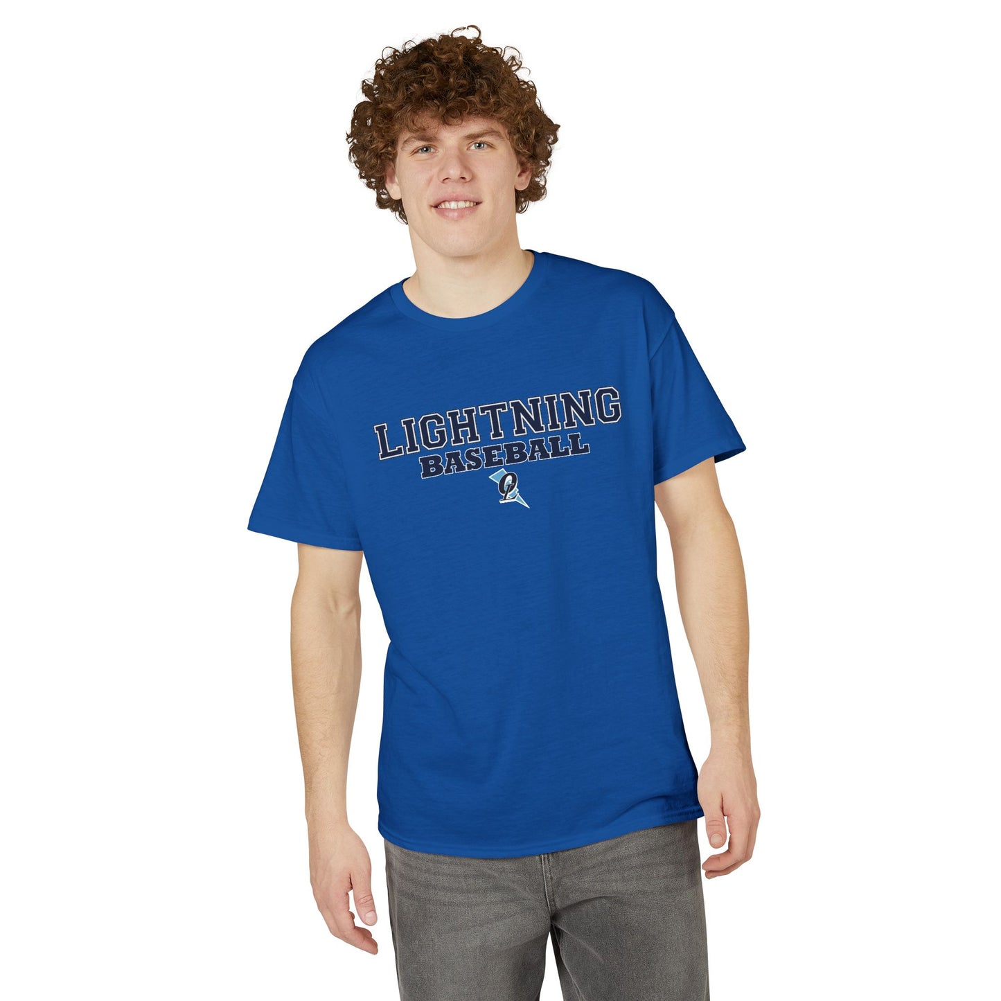 Men's Lightning Baseball Stacked Name & Number T-Shirt