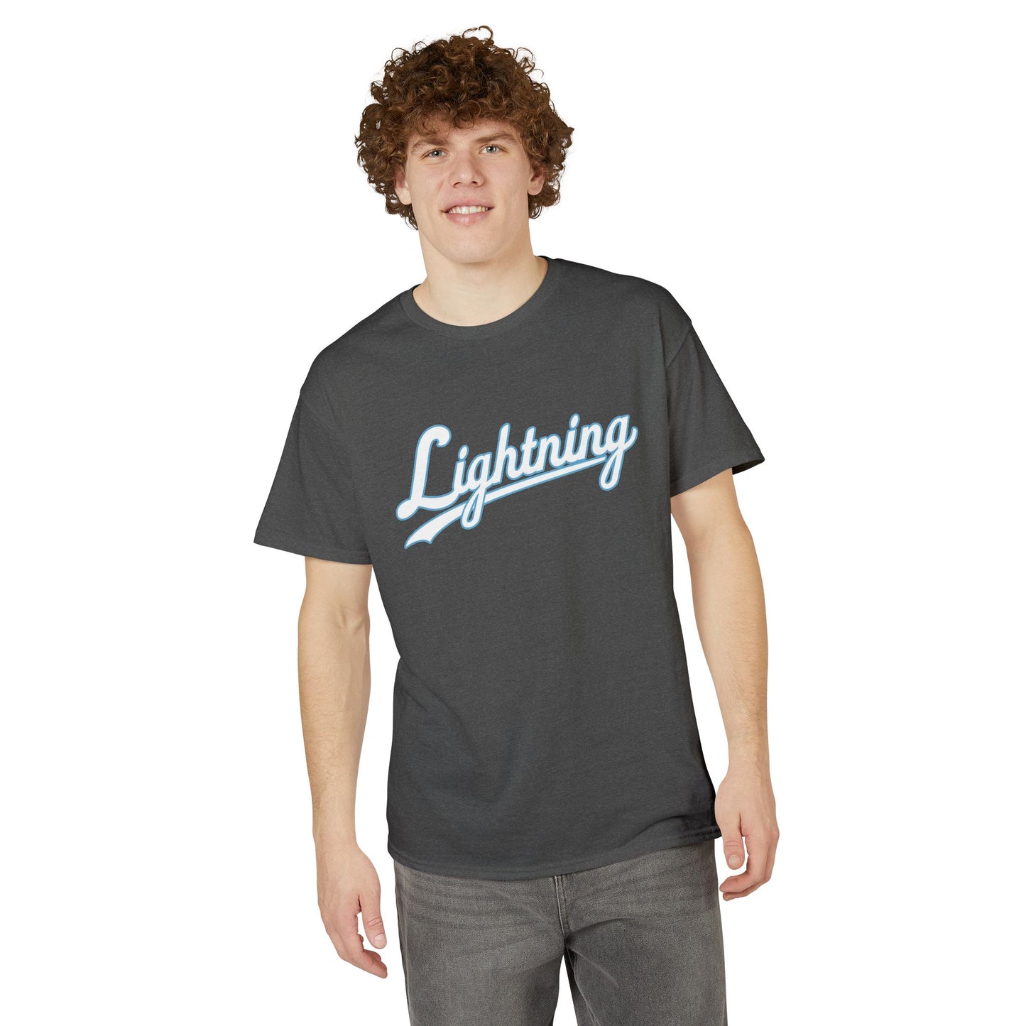 Men's Lightning Cursive Name & Number T-Shirt