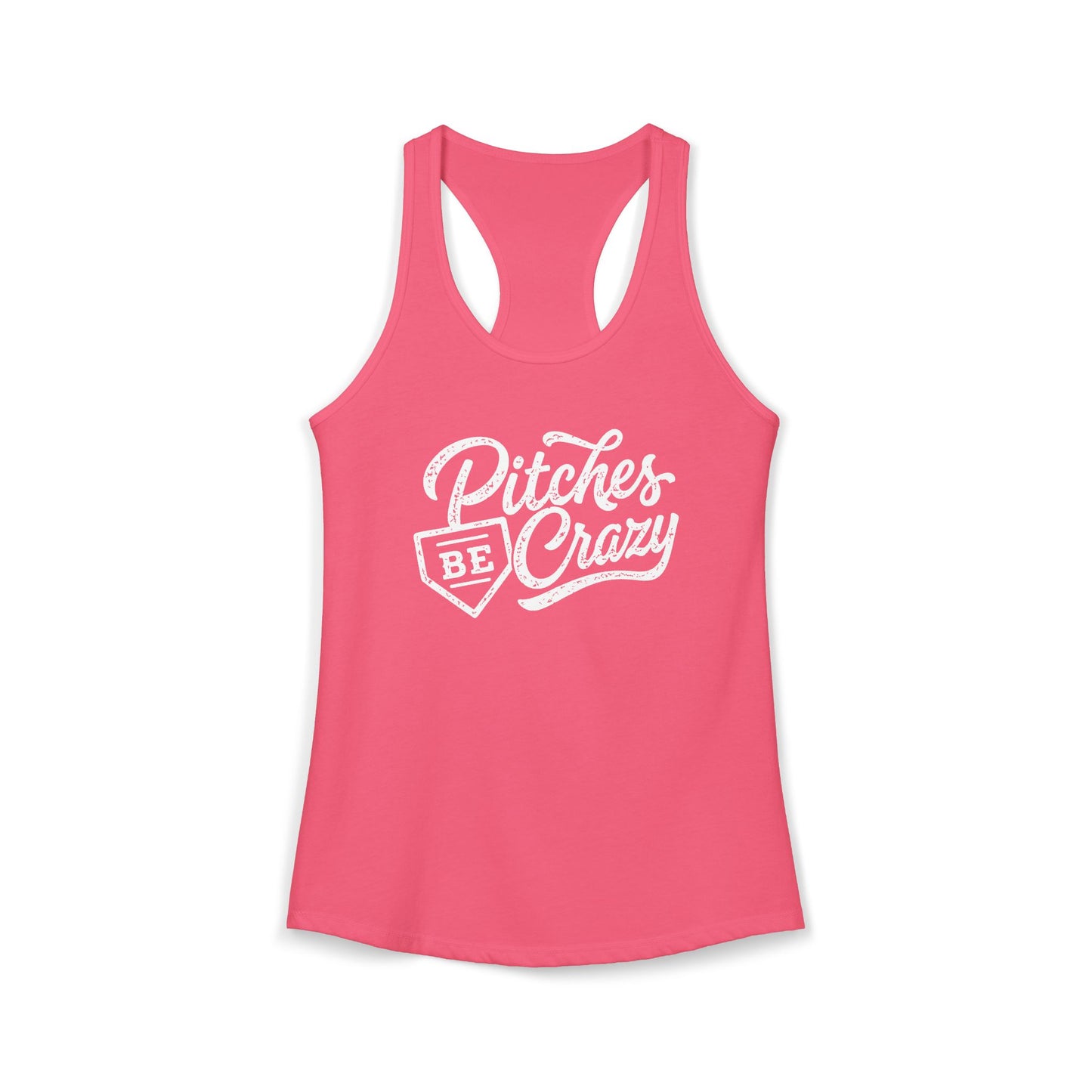 Women's Baseball Pitches Be Crazy Racerback Tank Top