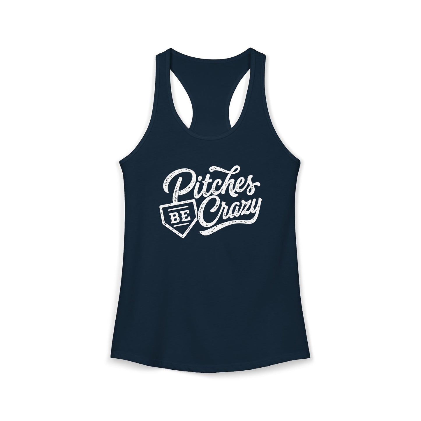 Women's Baseball Pitches Be Crazy Racerback Tank Top