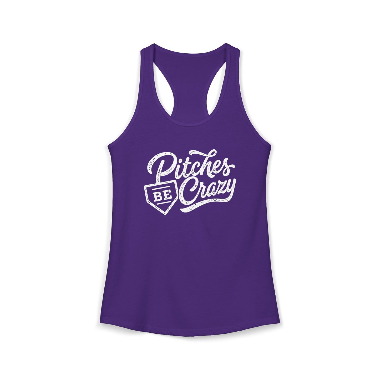 Women's Baseball Pitches Be Crazy Racerback Tank Top